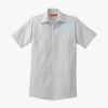 Short Sleeve Striped Industrial Work Shirt Thumbnail